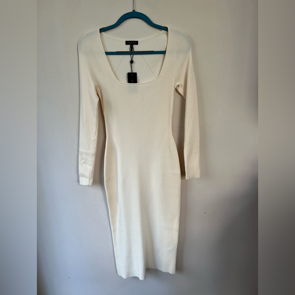 Rag and Bone White Asher Sweater Dress Sz. S